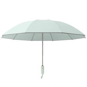 Parapluie compact et léger en polyester à ouverture automatique, pliable en 3 sections, pour adulte, avec baleines en fibre de verre, design moderne, idéal pour les voyages et les jours de pluie, avec étui. - Product Image 1