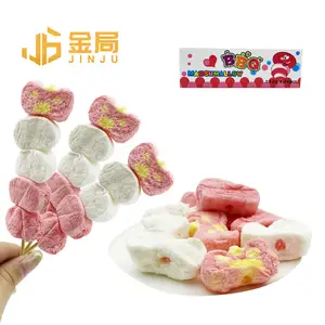 Phổ Biến Chất Lượng Cao Trái Cây Ngọt Ngào Hương Vị BBQ Hình Dạng Bông Lollipop Marshmallow Lollipop Mất Nước Marshmallows