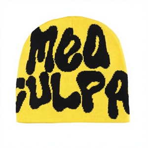 Bonnet Jacquard à Motif Lettres en Gros Y2K Streetwear Mignon et Stylé Hiver Tricoté Unisexe avec Logo Personnalisé - Product Image 4
