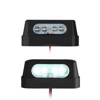 Feu arrière de moto 4 LED blanc homologué E8 12V IP65 étanche ABS noir – Remplacement direct usine