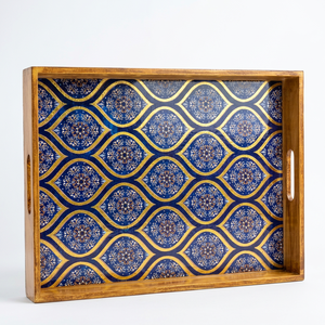 Bandeja de Servir de Madera Hecha a Mano, Moderna y Lujosa, para Baño, Cocina, Comedor, Decoración del Hogar, Apta para Lavavajillas - Product Image 1