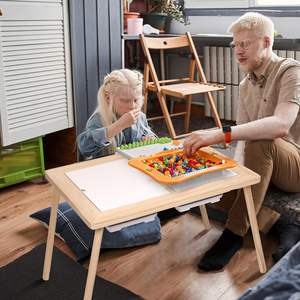 โต๊ะไม้ขายส่งพร้อมถังเก็บของ 2 ใบ, โต๊ะเสริมพัฒนาการสำหรับเด็กเล็กพร้อมถังทรายเก็บของ โต๊ะเล่นทรายในร่มและกลางแจ้ง - Product Image 5