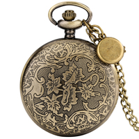 Jam tangan saku Vintage liontin roda gigi berongga antik Steampunk dengan Gadget Romawi kecil & rantai kalung untuk hadiah promosi