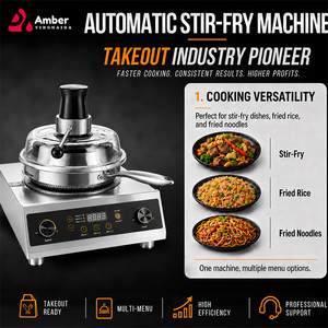 Grand robot commercial automatique pour riz frit, machine de cuisson intelligente à wok électromagnétique pour la cuisson par agitation - Product Image 2