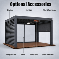Pergola en aluminium OEM avec toit à lames orientables et éclairage LED pour patio