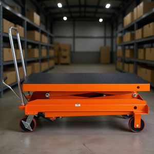 Carrello elevatore manuale a forbice con capacità di 799 kg, altezza 150 cm, 4 ruote, base antiscivolo, idraulico, per la movimentazione dei materiali - Product Image 2