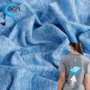 Nhanh chóng khô 93% Polyester 7% spandex 170gsm 4 cách căng đồng bằng dệt hai giai điệu Melange vải dệt kim cho hàng may mặc/Thể thao - Product Image 5