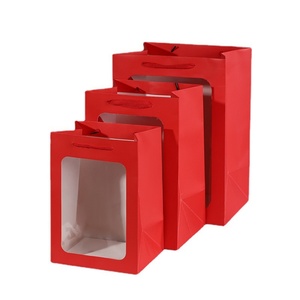Wholesale Gift <b>Bag</b> with Window Paper clear Window Gift Handbag Transparent <b>Packaging</b> <b>Bag</b> for Birthday&Valentine's Day Gifts - Product Image 6