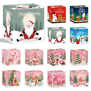 Nouvelles décorations de boîtes cadeaux de Noël, clips pour bonbons et friandises en forme de bonhomme de neige, emballages en papier pour cadeaux, fournitures pour fêtes - Product Image 1