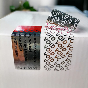 Silver Custom Tamper Evident Void Security Seal Labels Anti Counterfeiting <b>Sticker</b> - Product Image 1