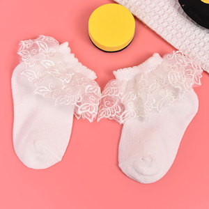 Bán Buôn Tốt Bé Trắng Ruffle Ren Pilates Khiêu Vũ Vớ Thấp Cắt Thoáng Khí Dệt Kim Kỹ Thuật Mùa Hè Mắt Cá Chân Cao - Product Image 3