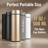 Bouteille d'eau intelligente avec affichage de la température LED, 500 ml, en acier inoxydable isolé sous vide, avec logo personnalisé, mug d'entreprise, cadeau