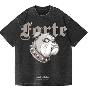 Custom logo Screen Printing DTG T Shirt Vintage Heavyweight T-shirt Mock Neck Washed Graphic Oversized t Shirt for Men - Product Image 1