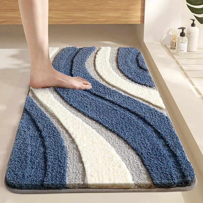 Alfombrilla de baño absorbente antideslizante suave de nuevo diseño personalizado, alfombrilla de baño superabsorbente de secado rápido, alfombrilla de baño superabsorbente