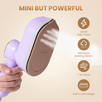 Fer à vapeur portable 1200W avec réservoir d'eau de 130 ml, avertissement automatique de manque d'eau, 3 modes de vapeur, fer à vapeur pour vêtements