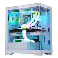 AntarcChill New Design Gaming Computer Hardware & Software Middle Tower Pc Case Panel Water Cooler ATX Case Full Glass Stock