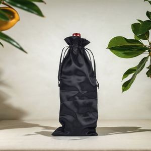 Satin Black Wine <b>Gift</b> <b>Bags</b> with Drawstrings & Tags, Reusable Wine <b>Bottle</b> Covers for Multiple Occasions - Product Image 3