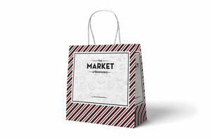 Bolsa de papel blanco reutilizable y reciclable impresa personalizada con diseño de mango moderno para Embalaje limpio y necesidades de compras - Product Image 4