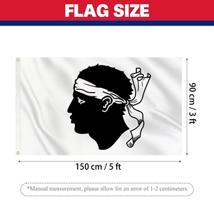 <span class=keywords><strong>Bandiera</strong></span> Regionale della Corsica Personalizzata 3x5ft, Stampa Digitale Tête de Maure, Resistente, in Poliestere 100D, per Esposizione in Giardino - Product Image 2