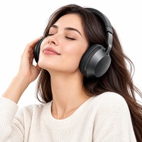 Casque sans fil supra-auriculaire à réduction de bruit active, basses profondes, coussinets en mousse à mémoire de forme et audio haute résolution