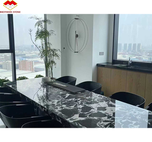 Bộ bàn ăn bằng đá cẩm thạch đen Calacatta chất lượng cao, bàn trà và đảo bếp bằng đá cẩm thạch màu đen bóng cho thiết kế nội thất - Product Image 1