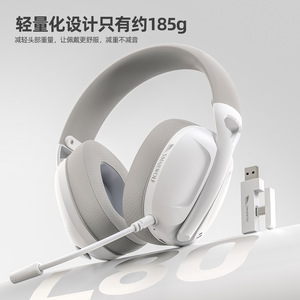 Audífonos Smail Wolf L80 Over-Ear, Inalámbricos 2.4G, Conexión USB Tipo C, Ligeros, con Altavoces Dinámicos para Juegos - Product Image 6