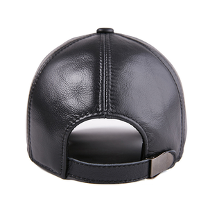 Haute qualité 100% casquettes de Baseball en <span class=keywords><strong>cuir</strong></span> de vache pour hommes sportif 6 panneaux peau de vache chaud extérieur coupe-vent avec bord incurvé - Product Image 3