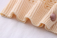 Low Moq Custom Damen Strick pullover Langarm Polo Neck Sweet Ladies Sweater Aushöhlung Stickerei Button Damen Strickjacke