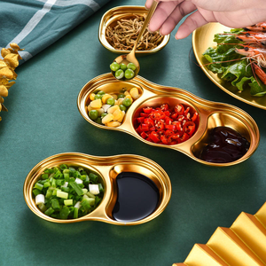 จานซอสสแตนเลส 304 สกรีนโลโก้ได้ จานซอสเกาหลีสำหรับบาร์บีคิว จานซอสเคลือบทองเซอร์โคเนียม - Product Image 1