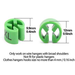 450 pièces d'étiquettes de taille pour vêtements en <span class=keywords><strong>plastique</strong></span> à clipser, avec codage de taille imprimé, séparateurs colorés, boucle de signalisation pour cintre - Product Image 5