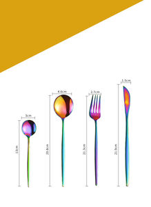 Lot de 16 couverts de luxe en acier inoxydable CXT012 – Couteau, fourchette, cuillère – Idéal pour les dîners et cadeaux - Product Image 6