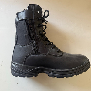 SF24 706 <b>Black</b> Leather Tactical <b>Boot</b> Waterproof All Seasons Outdoor High Top Lace Up <b>Work</b> <b>Boot</b> - Product Image 2