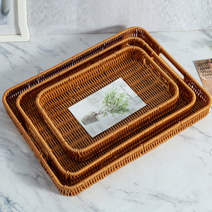 Natural Rattan Handicraft Fruit <b>Storage</b> Basket for Home or Restaurant Kitchen Home Decor Serving Food Basket - Product Image 1