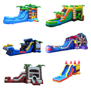 Structure <span class=keywords><strong>gonflable</strong></span> commerciale combinée avec toboggan aquatique, thème tropical, <span class=keywords><strong>château</strong></span> <span class=keywords><strong>gonflable</strong></span> pour la location événementielle - Product Image 3