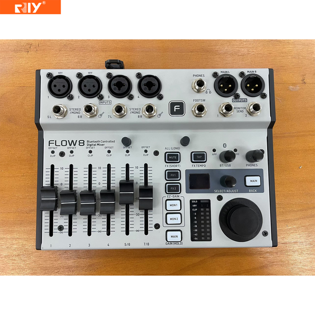 Flow 8 Mini Digital Mixer Console 8-Channel Audio App Control With Bt & USB Audio Interface for Home/Stage/Studio/Disco/Bar/Club