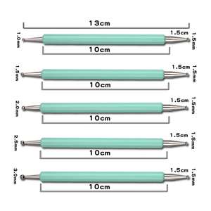 5pcs UV Gel Nail Art Kit Dotting Pen avec manche en acrylique et 2 voies strass bois brosse Salon décoration manucure outils - Product Image 2