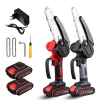 Scie à chaîne électrique au lithium portable 18V 4 pouces 6 pouces Petite scie à chaîne sans fil rechargeable Bricolage Travaux du bois à domicile Alimentée par batterie