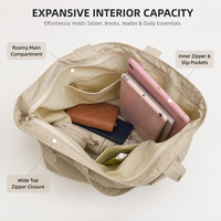 Sac fourre-tout léger en nylon pour femme avec poche latérale à cordon, grande capacité, sac à bandoulière avec pendentif en peluche, sac à main décontracté pour le travail