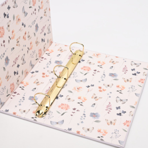 Portefeuille A4 en lin avec logo personnalisé, fabriqué à Wenzhou, classeur à 3 anneaux de 1, 2 ou 3 pouces, avec clips colorés, pour agenda, <span class=keywords><strong>album</strong></span>, classeur de films et classement - Product Image 5