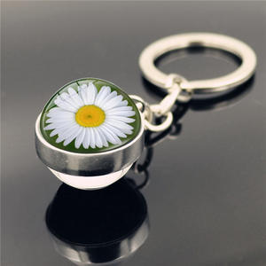 Porte-clés double face en acier inoxydable tournesol, pendentif promotionnel personnalisé de haute qualité - Product Image 6