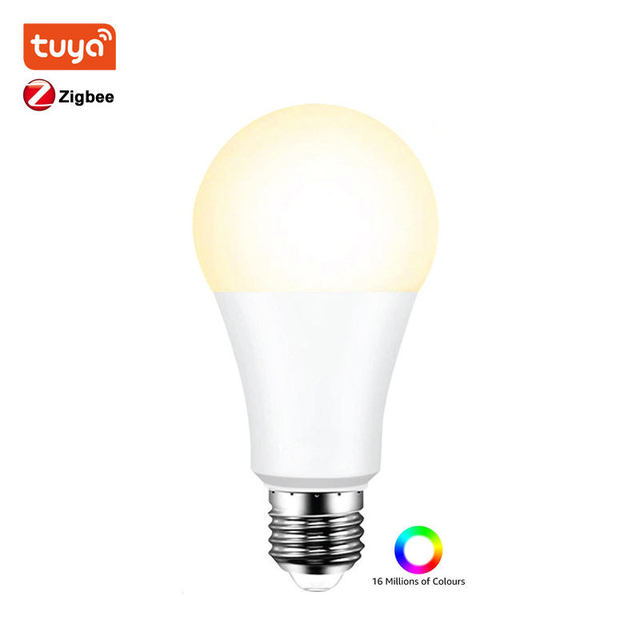 LEDEAST A60Z-12 Tuya Zigbee Smart LED Bulb 12W 15W 18W, E27 E26 RGBCW Dimmable Lamp Work with Alexa Google Home