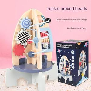 Giocattoli Educativi Montessori Multifunzionali in Legno a Forma di Razzo con Perline da Avvolgere per Bambini - Product Image 5