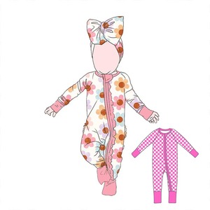 Bộ Đồ Bò Bò Sát Chân Cho Bé Bán Chạy Nhất, Chất Liệu Sợi Tre Thoáng Khí, Họa Tiết Hoa Pastel Dễ Thương, Có Thể Tùy Chỉnh - Product Image 1