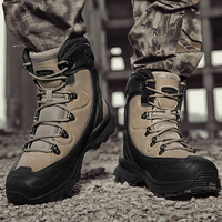 Bottes de randonnée tactiques pour hommes, hautes, imperméables, confortables, résistantes à l'usure, semelle en caoutchouc antidérapante, doublure en mesh, toutes saisons, pour l'extérieur