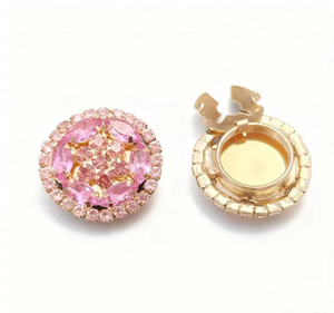Competitively Priced Nickel Free Zinc Alloy Metal Buttons Rhinestone Decor Mushroom Shape Button Covers for Apparel Clothing - Product Image 3