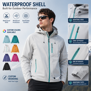 Vestes à capuche unisexes décontractées coupe-vent pour hommes, uniformes de travail d'extérieur, imperméables, pour la randonnée, printemps-automne - Product Image 1