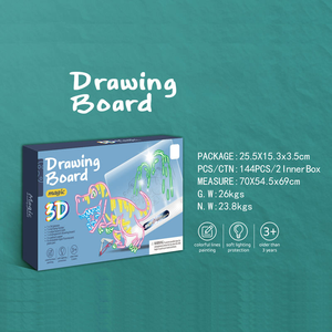 Set di Pittura con Linee Colorate, Giocattolo per Bambini, Piccolo Lavagna Magica Fluorescente 3D Cancellabile con Dinosauri - Product Image 4