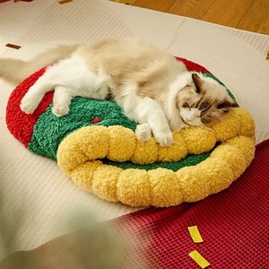 ถุงนอนแมวนุ่มสบายสำหรับแมว<span class=keywords><strong>ใน</strong></span>บ้านสุนัขเล็กๆกระเป๋าสัตว์เลี้ยงซักได้อบอุ่นของขวัญตกแต่งวันหยุด - Product Image 4