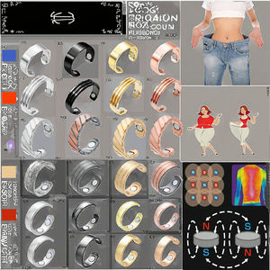 Anillo Terapéutico de Drenaje Linfático Magnético de Moda, Chapado en Oro Rosa, de Aleación, para Desintoxicación, para Mujeres, Hombres, Unisex, Regalo - Product Image 3