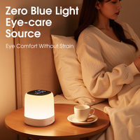 Lampe de chevet créative rechargeable avec horloge et veilleuse, ambiance premium, intensité réglable, pour chambre d'enfant, avec télécommande